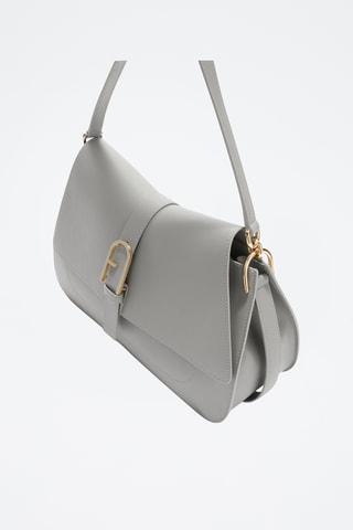 Leren Schoudertas Furla Flow - Grijs