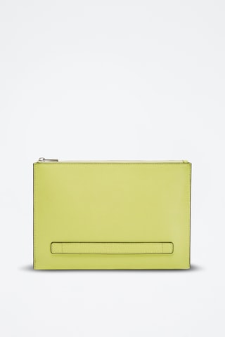 Leren Clutch Man - Lichtgroen