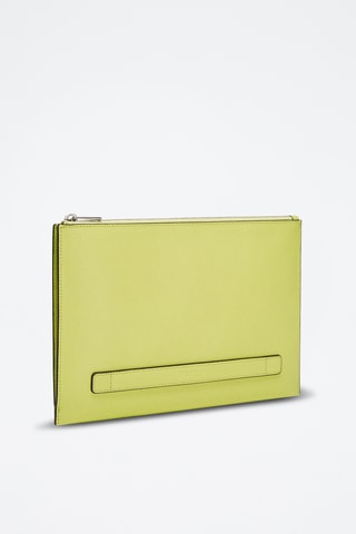 Leren Clutch Man - Lichtgroen
