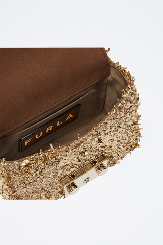 Leren Schoudertas Furla Metropolis- goudkleurig