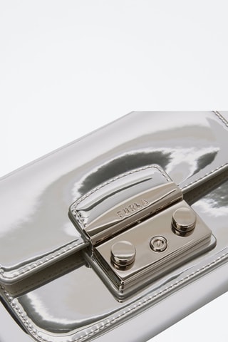 Leren Handtas Diamante Mini - Zilverkleurig