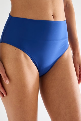 Cueca de biquíni de cintura alta Tobago - Azul-real