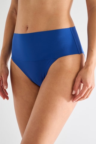 Cueca de biquíni de cintura alta Angie - Azul-real