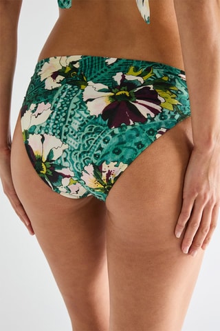 Cueca de biquíni Zina - Verde e banco