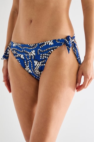 Cueca de biquíni Diva Mo - Azul-real e branco