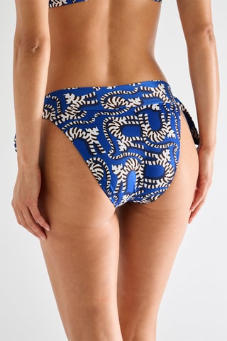 Cueca de biquíni Diva Mo - Azul-real e branco