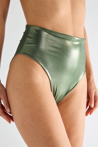 Cueca de biquíni de cintura alta Cidji - Verde-escuro