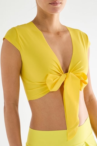 Crop top de praia Tako - Amarelo 