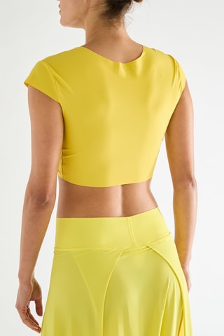 Crop top de praia Tako - Amarelo 