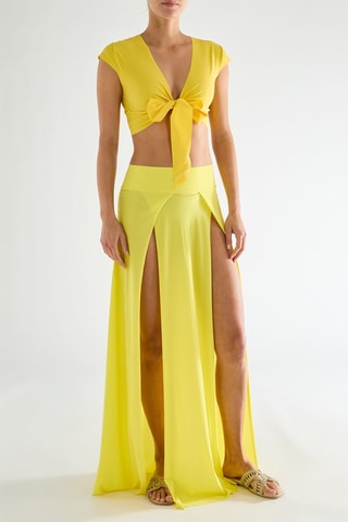 Crop top de praia Tako - Amarelo 