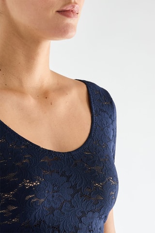 Top de renda Yann - Azul-marinho