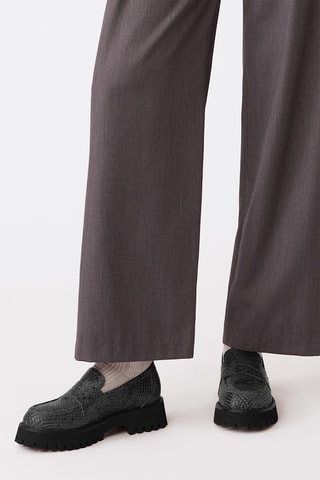 Mocassins en cuir - Noir et gris