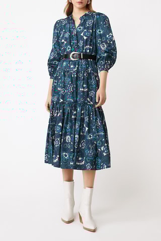 Robe midi - Bleu
