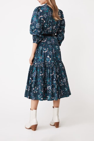 Robe midi - Bleu