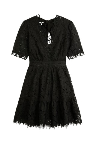 Robe patineuse en dentelle - Noir