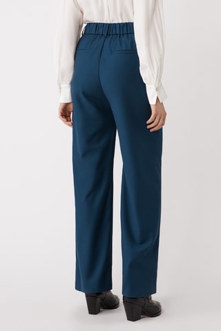 Pantalon droit taille haute - Bleu