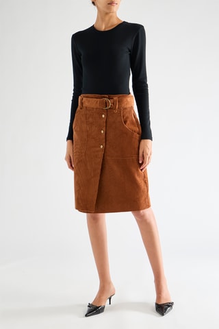 Jupe droite - Marron
