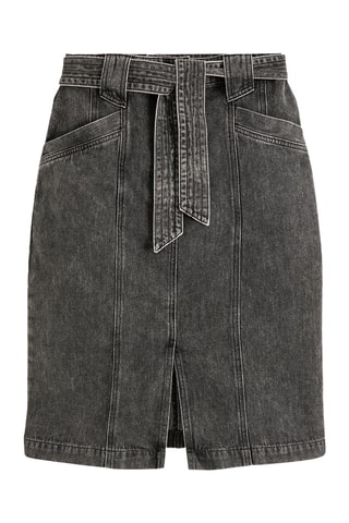 Jupe droite en jean - Gris