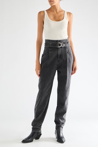 Jean taille haute - Gris foncé