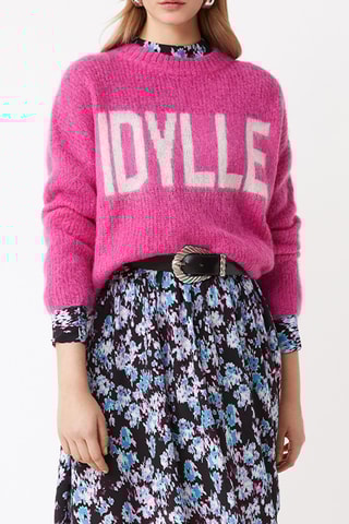 Pull en mérinos et mohair - Fuchsia