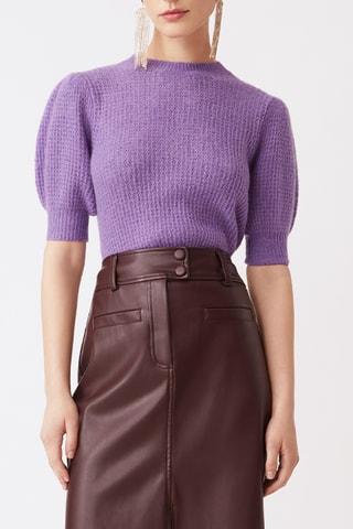 Pull en laine et alpaga - Violet