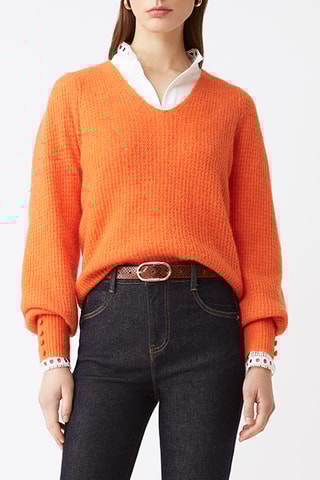 Pull en laine et alpaga - Orange
