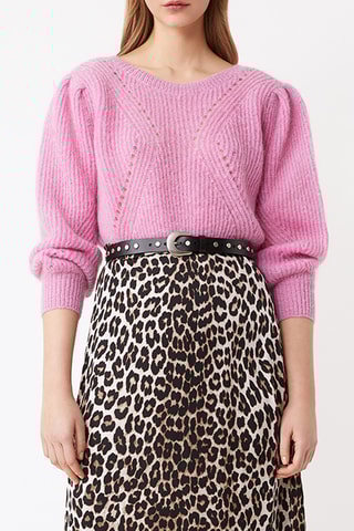 Pull en mérinos et mohair - Rose