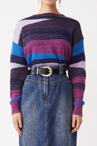 Pull en mérinos et mohair - Violet
