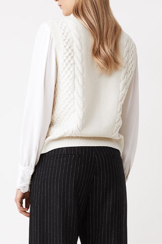 Gilet sans manches en laine - Blanc cassé