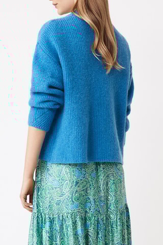 Pull en mérinos et mohair - Bleu