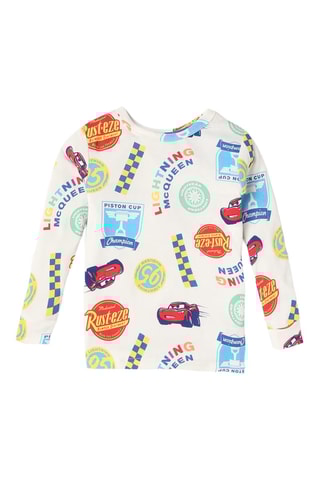 Biologisch Katoenen Pyjama Flash Mc Queen Cars Disney Pixar - Wit
