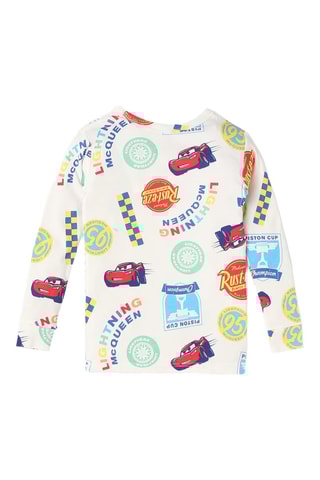 Biologisch Katoenen Pyjama Flash Mc Queen Cars Disney Pixar - Wit