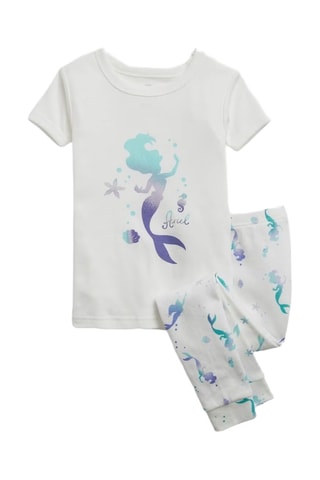 Biologisch Katoenen Pyjama Ariël De Kleine Zeemeermin Disney - Wit