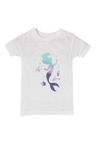 Biologisch Katoenen Pyjama Ariël De Kleine Zeemeermin Disney - Wit
