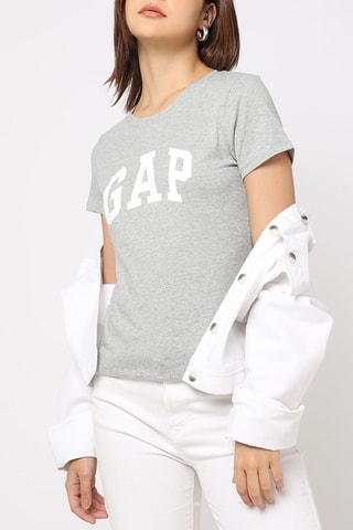 T-shirt - Gemêleerd Lichtgrijs