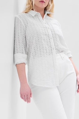 Blouse met Engelse Borduursels - Wit