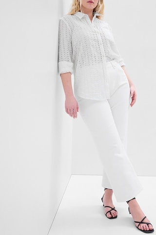 Blouse met Engelse Borduursels - Wit