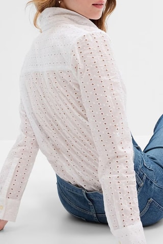 Blouse met Engelse Borduursels - Wit