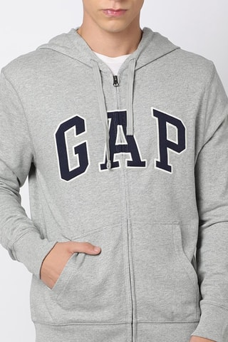 Sweater met Capuchon - Gemêleerd Grijs