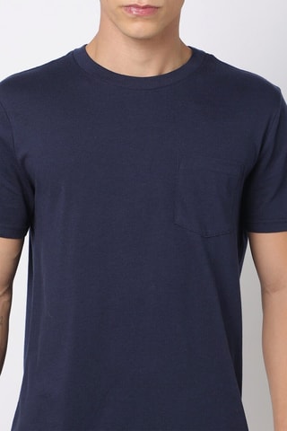 T-shirt en coton biologique - Bleu marine