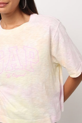 Biologisch Katoenen T-shirt Tie and Dye - Koraalrood