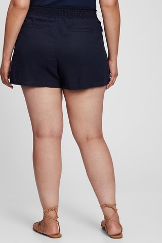 Linnen Short - Marineblauw