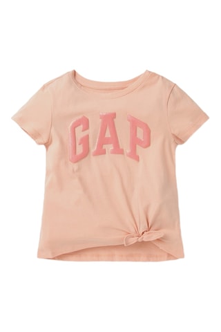 T-shirt noué - Saumon