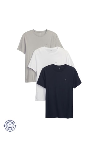 3 T-shirts - Grijs en Wit