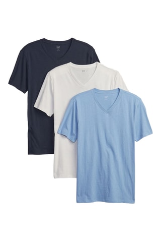 3 T-shirts - Blauw en Wit
