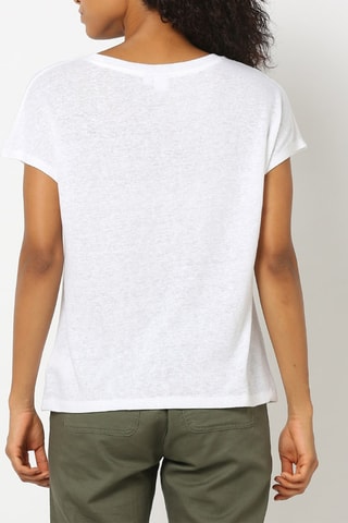 Linnen T-shirt - Gemêleerd Wit
