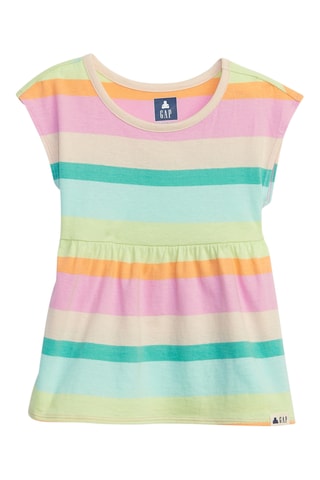 T-shirt en coton biologique - Rose et vert clair