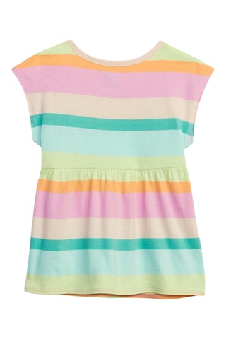 T-shirt en coton biologique - Rose et vert clair