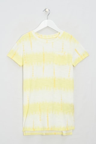Robe t-shirt tie and dye - Blanc et jaune