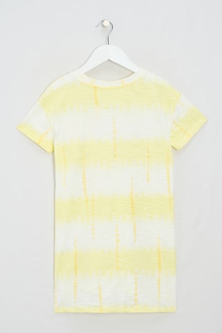 Robe t-shirt tie and dye - Blanc et jaune